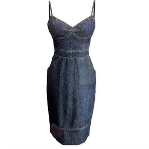Marc Jacobs denim corset bodice dress